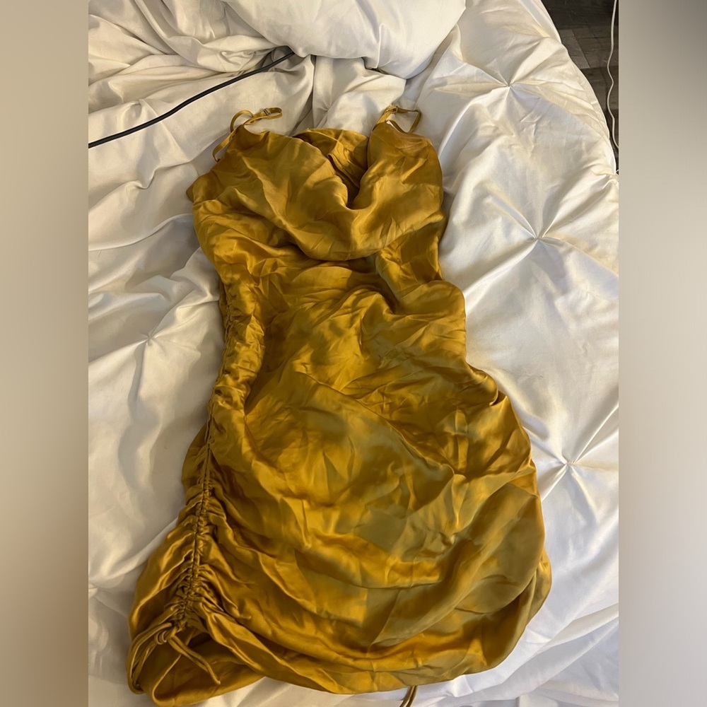 gold aritzia dress
